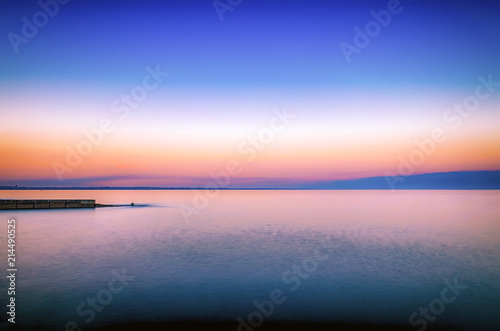 Seascape during the sunset in the Odesa of Ukraine