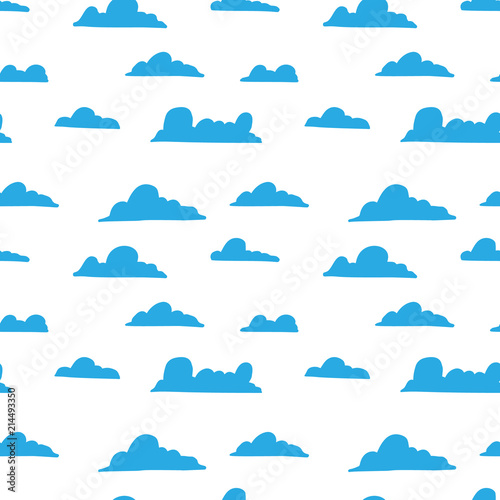 Seamless pattern with hand drawn clouds. Design element for poster, card, decoration. © liubov