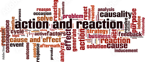 Action and reaction word cloud