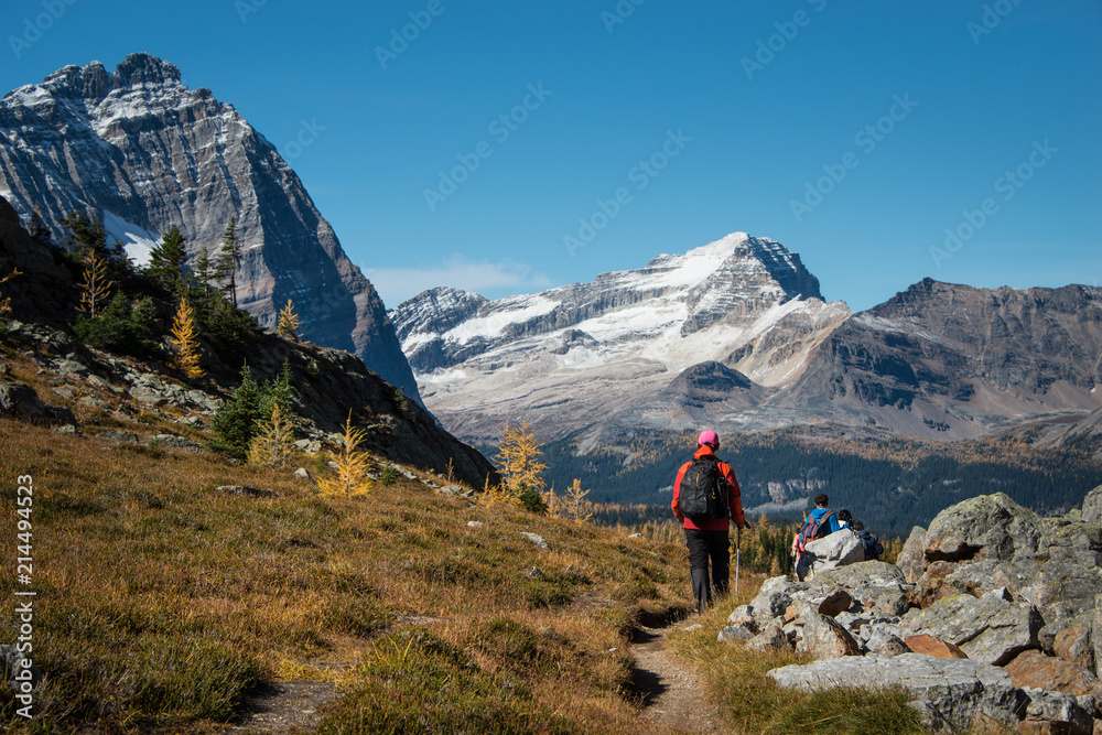 Hiking at Lake O'Hara in Autumn, Yoho National Park