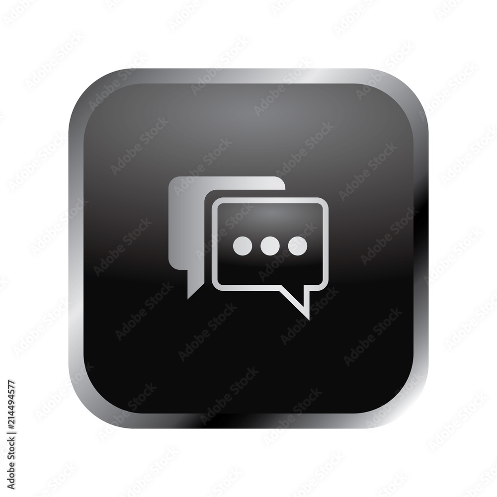 Communication icon: elegant silver chat bubble icon Communication icon: elegant silver chat bubble icon