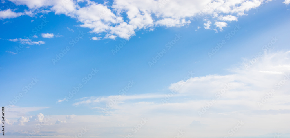 Blue sky background with white fluffy clouds. Copyspace. Blue sky background with white fluffy clouds. Copyspace.