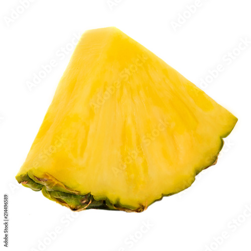 Sliced Pineapple. Ananas fruit isolated on white background. Fresh pineapple closeup..