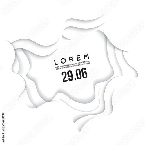 3D abstract background with white paper cut shapes. Vector design layout for business presentations, flyers, posters.