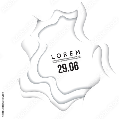 3D abstract background with white paper cut shapes. Vector design layout for business presentations, flyers, posters.