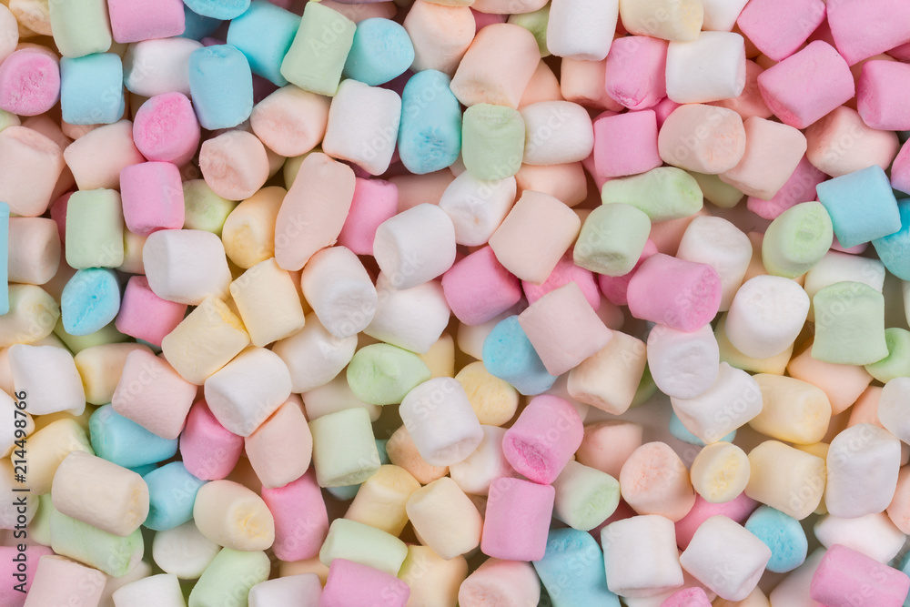 Colorful marshmallows as background