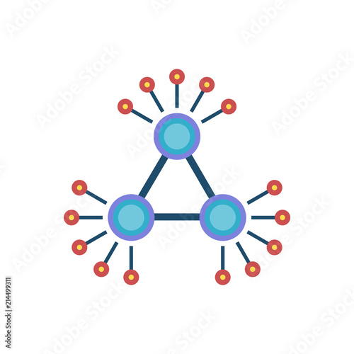 Decentralization Flat Vector Icon. Isolated on White Background. Trendy Flat Style.