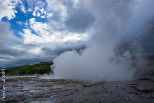 Iceland - Steaming eruption at Geyser Strokkur