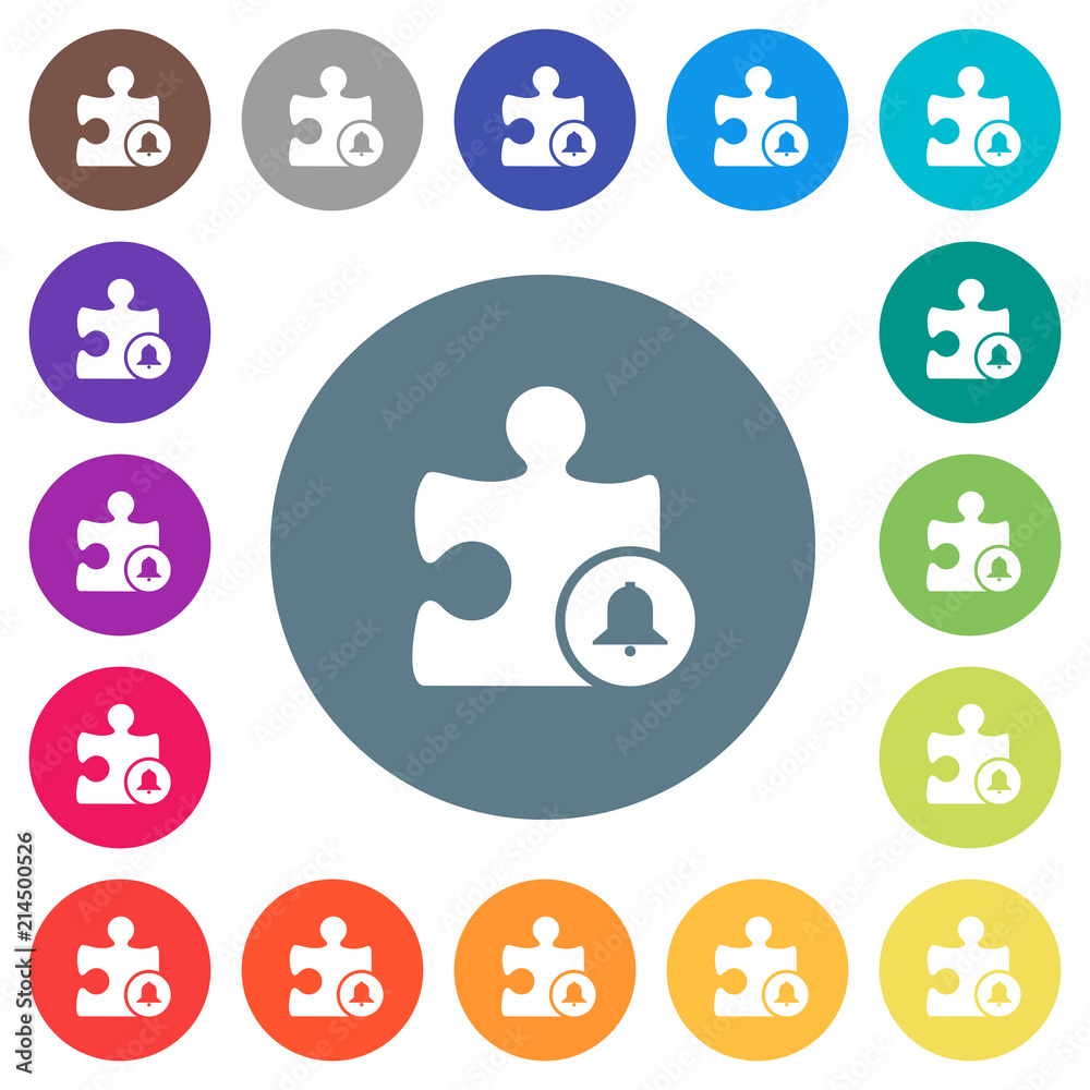 Bell plugin flat white icons on round color backgrounds Bell plugin flat white icons on round color backgrounds