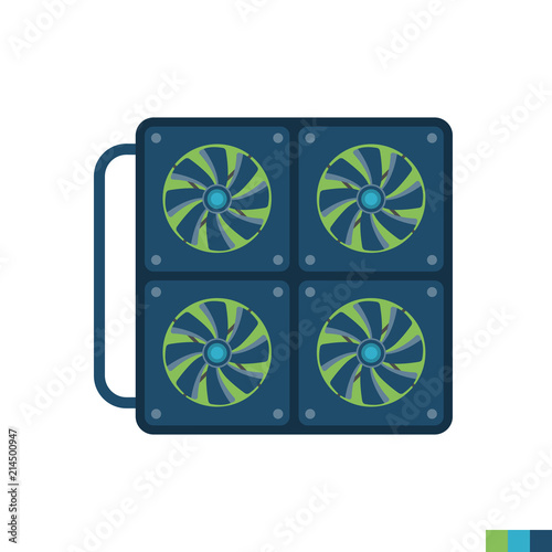 Mining Farm Related Flat Vector Icon. Isolated on White Background. Trendy Flat Style.