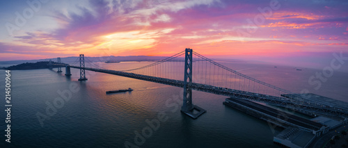 San Francisco-Oakland Bay Bridge at Sunrise