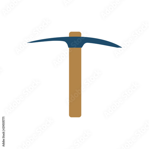 Pickaxe Flat Vector Icon. Isolated on White Background.