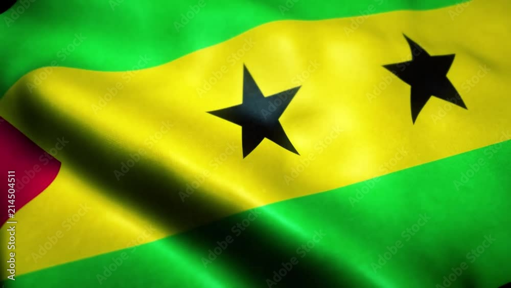 Waving Flag of Sao Tome and Principe Waving Flag of Sao Tome and Principe