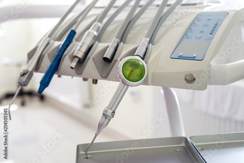 Modern dentist equipment for treatment in dentistry