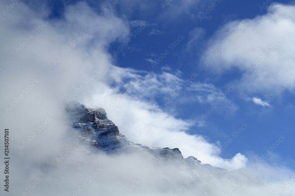 Mountain top in clouds