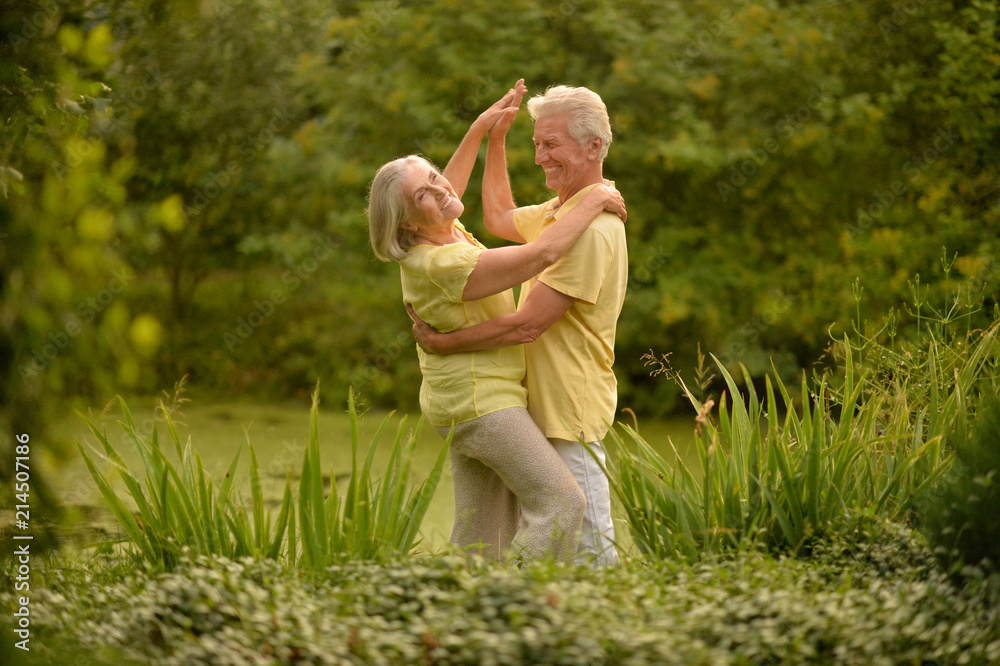 Fototapeta premium senior couple smiling dancing