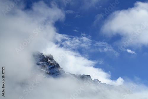 Mountain top in clouds