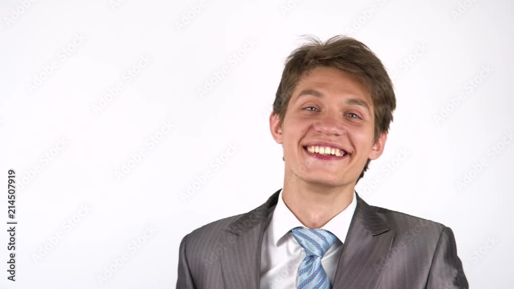 Inviting for a new project, excited businessman Inviting for a new project, excited businessman