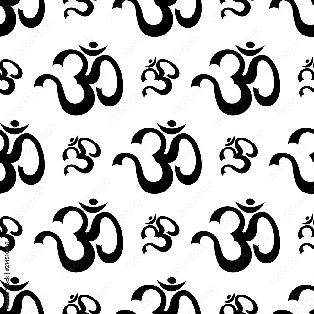 Obraz premium Aum (Om) The Holy Motif Seamless Pattern