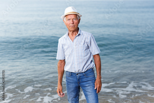 Portrait of mature man near the sea