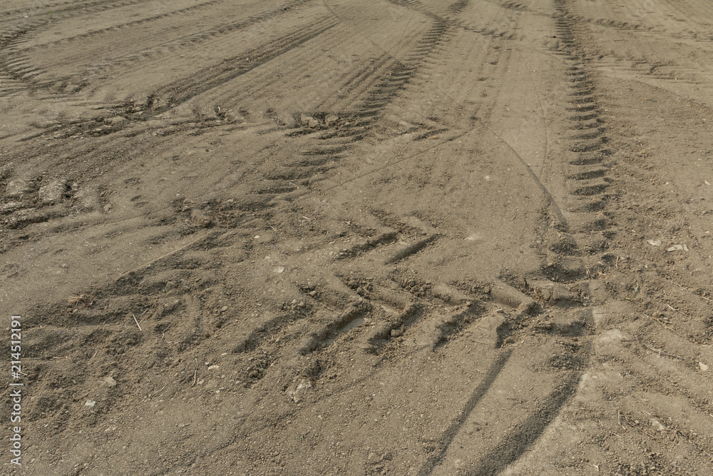 Spring Field Sown and Paved with Tractor Spring Field Sown and Paved with Tractor