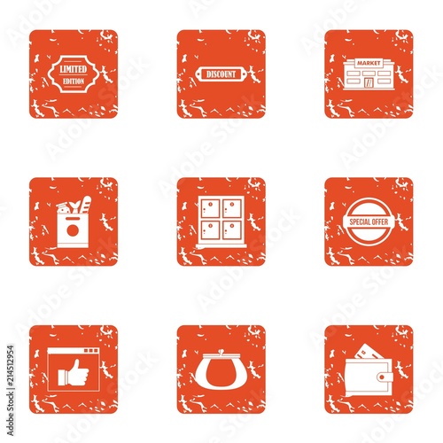 Social life icons set. Grunge set of 9 social life vector icons for web isolated on white background