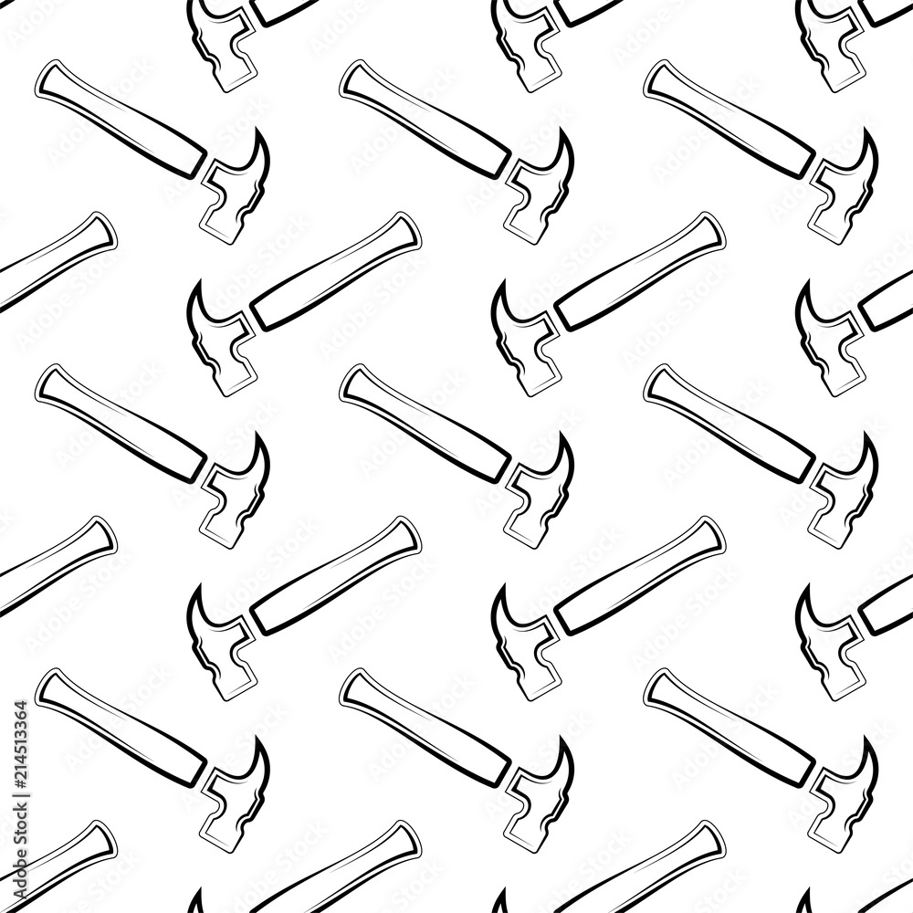 Naklejka premium Hammer Icon Seamless Pattern, Tool Design Seamless Pattern