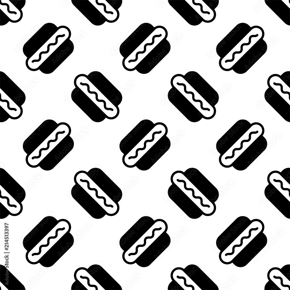 Hot Dog Icon Seamless Pattern Hot Dog Icon Seamless Pattern