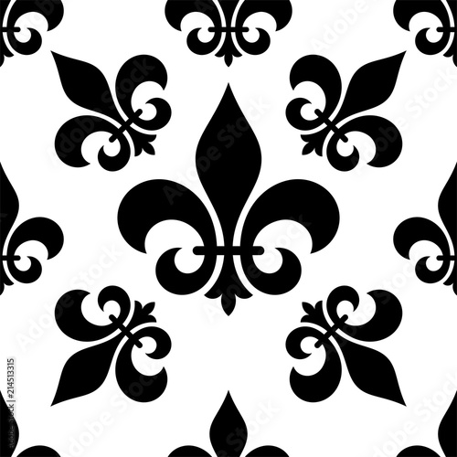 Fleur De Lis Seamless Pattern, Fleur-De-Lys Or Flower-De-Luce, The Decorative Stylized Lily
