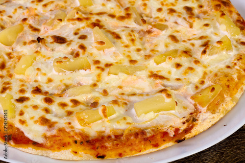 Pineapple pizza with cheese