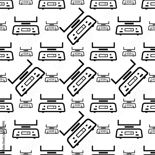 Kitchen Weight Scale Icon Seamless Pattern