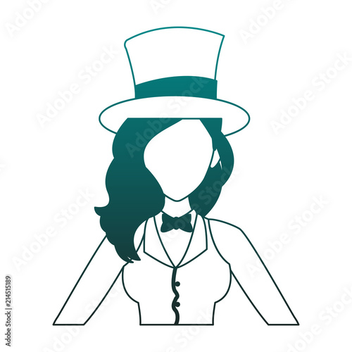 Woman magician costume cartoon vector illustration graphic design