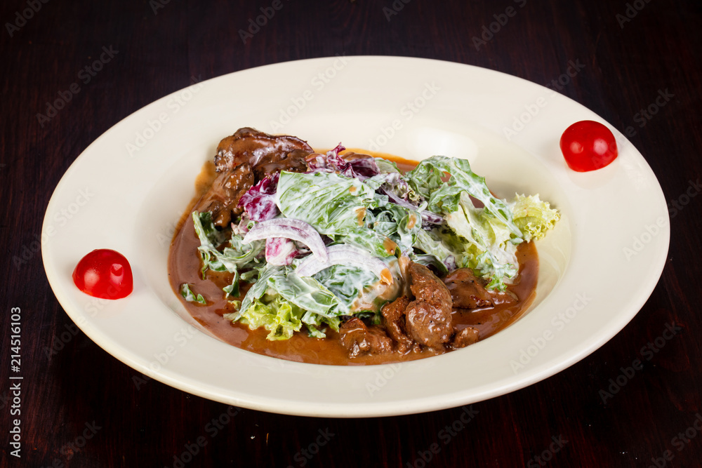 Beef with iceberg salad Beef with iceberg salad