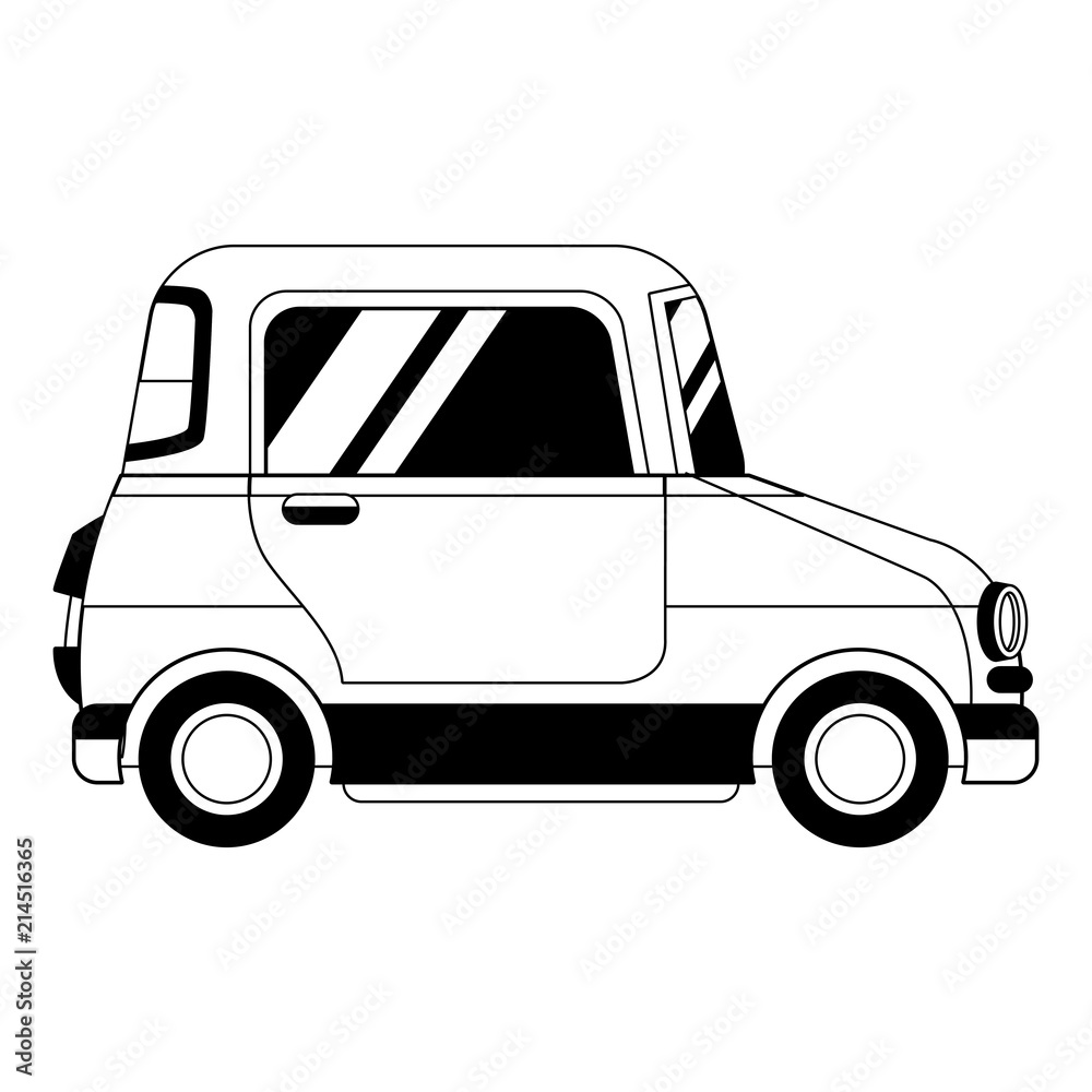 Funny small car cartoon vector illustration graphic design