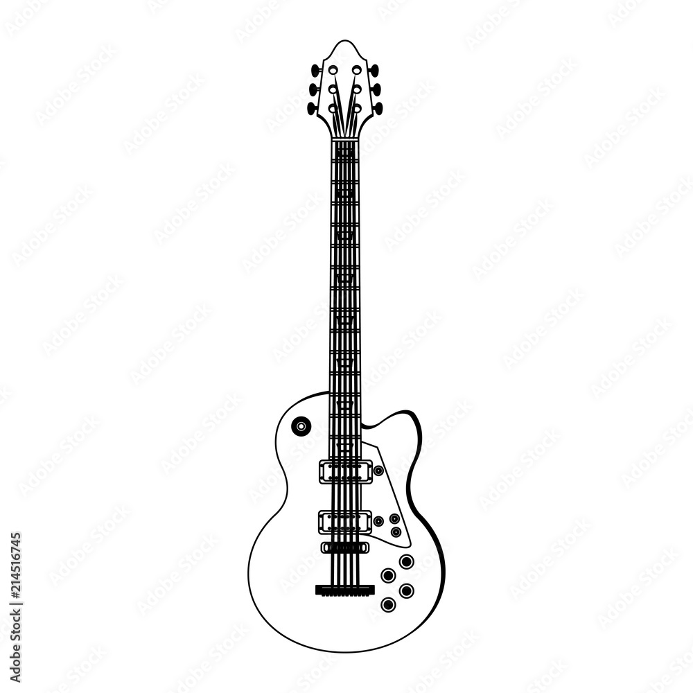 Electric guitar instrument vector illustration graphic design
