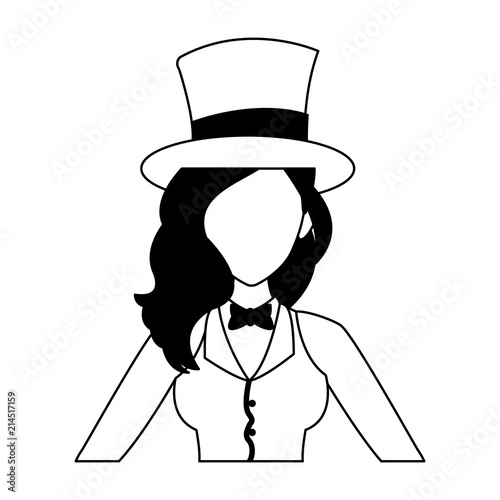 Woman magician costume cartoon vector illustration graphic design