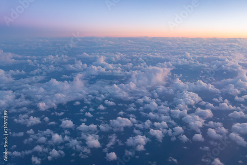 Sunset sky from the airplan...