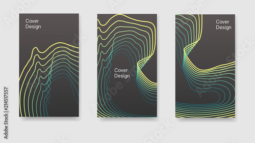 Gradient curved lines against a gray background