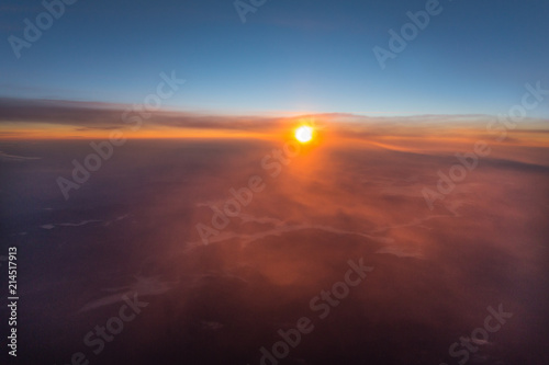 Sunrise sky from the airplane window © Lukas Gojda