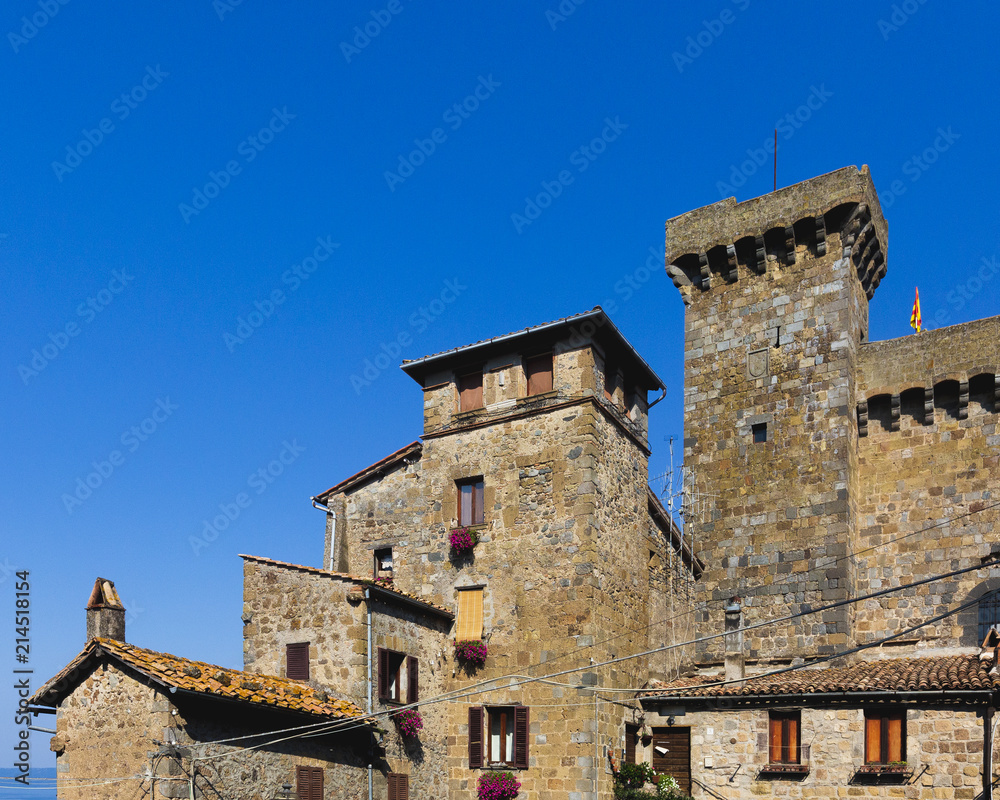 Medieval houses in Bolsena, Italy