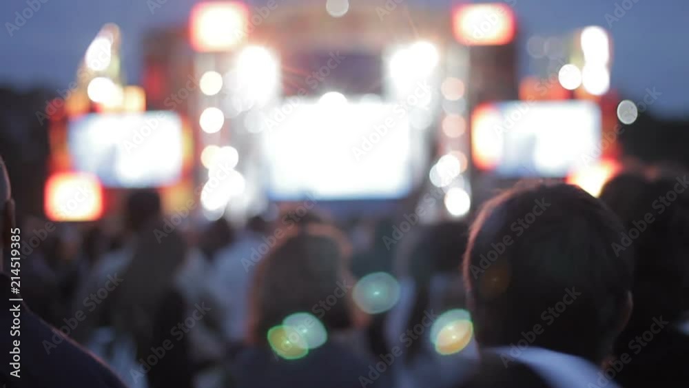 Youth at pop musician concert, perfomance. Many people dancing, have fun, enjoy Youth at pop musician concert, perfomance. Many people dancing, have fun, enjoy