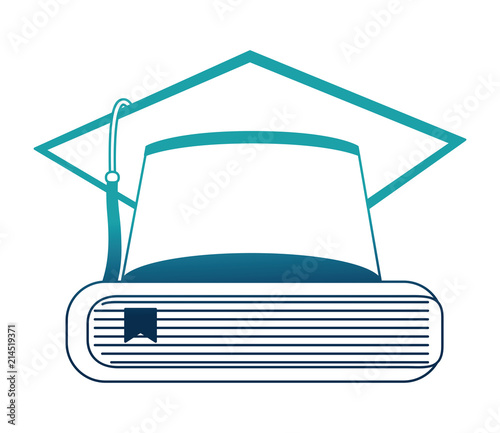 hat graduation with books vector illustration design