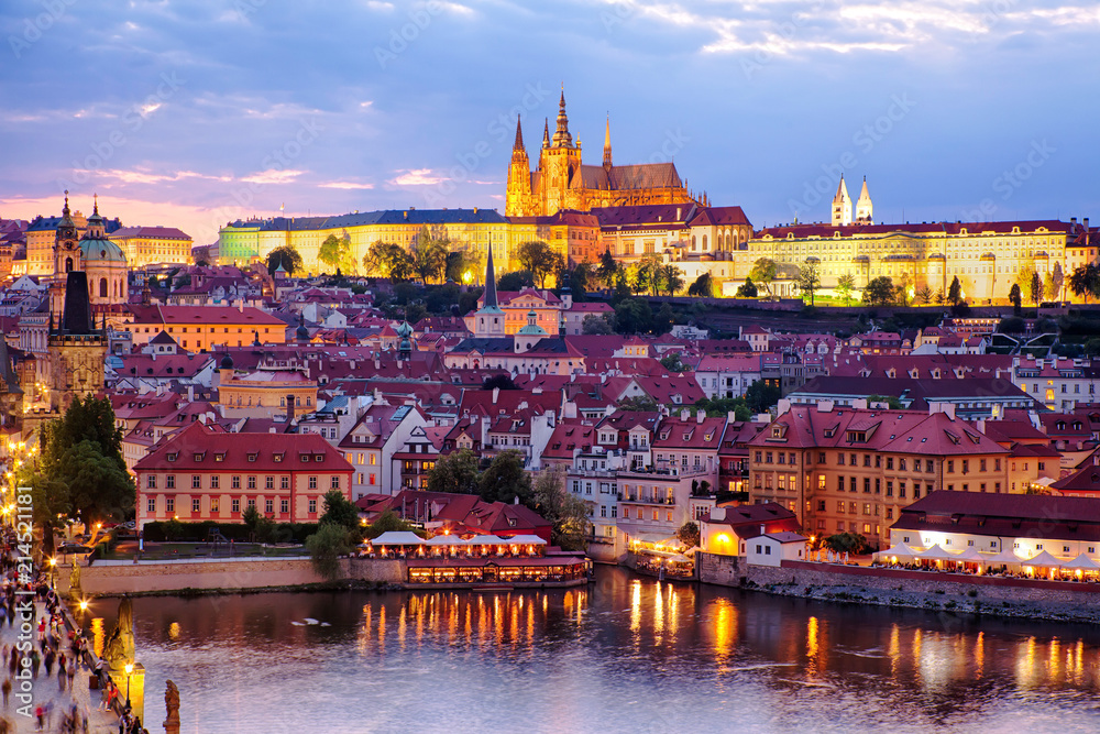 View of Prague castle and old town