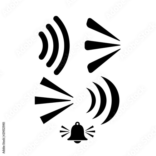 Sound wave vector icon set