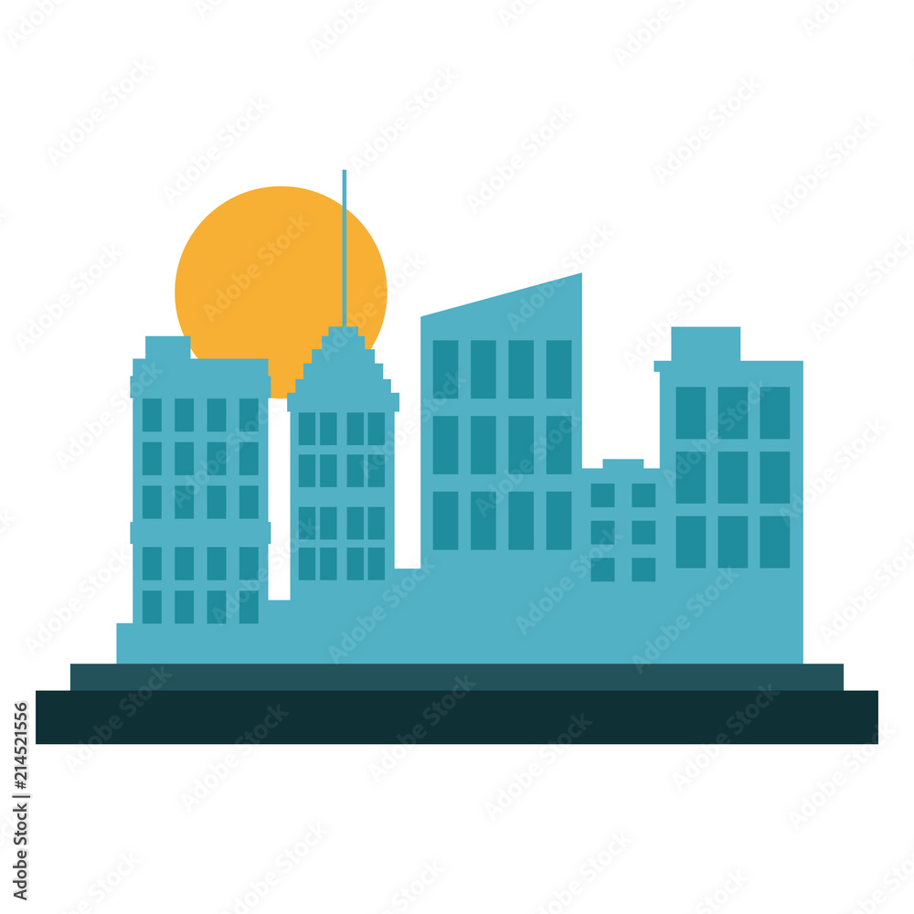 City building scenery vector illustration graphic design