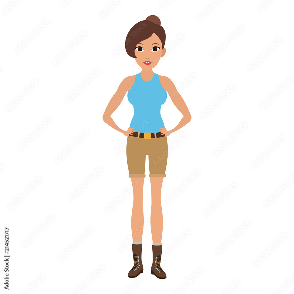Action woman costume cartoon vector illustration graphic design Action woman costume cartoon vector illustration graphic design