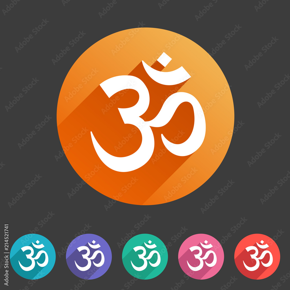 Om aum hinduism Map location pointer icon flat web sign symbol logo label Om aum hinduism Map location pointer icon flat web sign symbol logo label