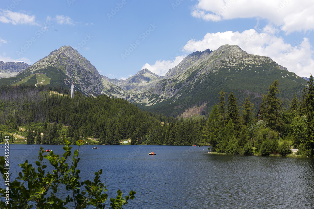 Mountain Lake Strbske pleso in the High Tatras, Slovakia
