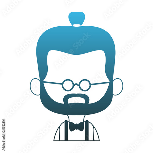 Midget hispter with glasses cartoon vector illustration graphic design