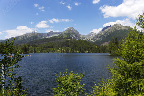 Mountain Lake Strbske pleso in the High Tatras, Slovakia